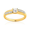Bague or 375 2 tons zirconia