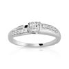Bague or 375 blanc zirconia