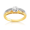 Bague or 375 2 tons zirconia