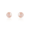 Boucles d'oreilles or 375 jaune cabochons perles de culture de Chine orangées - vue VD1