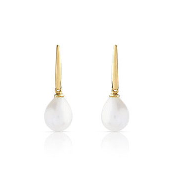 Boucles d'oreilles or 375 jaune dormeuses perles de culture de Chine