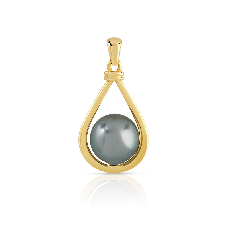 jaune perle de culture de tahiti pendentif en or jaune 375 1 perle de ...