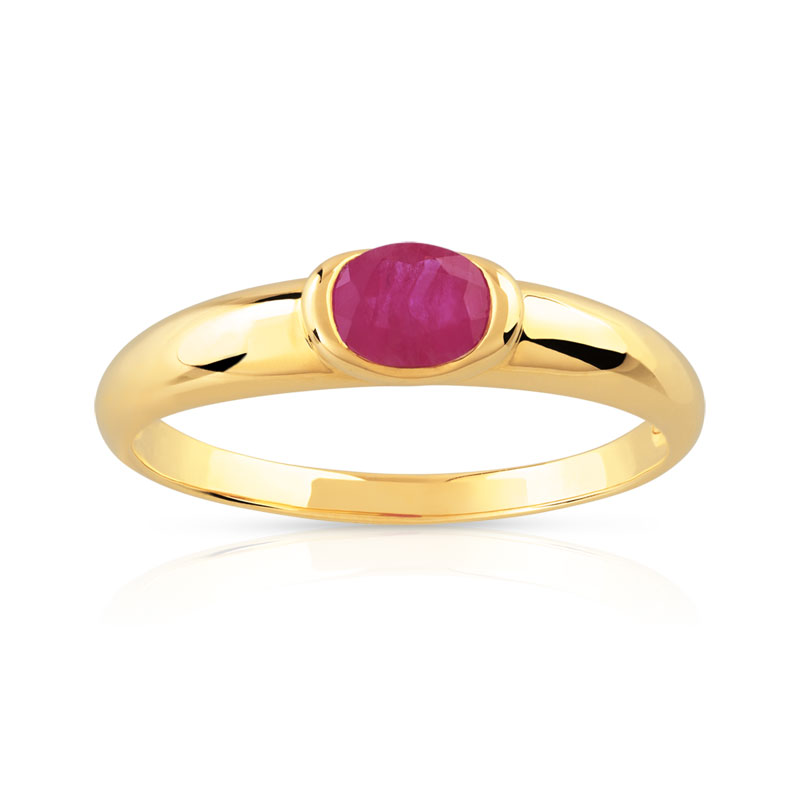 Bague or 375 jaune rubis - vue 1