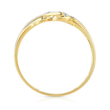 Bague or 375 2 tons diamants