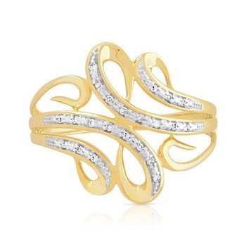 Bague or 375 2 tons diamants