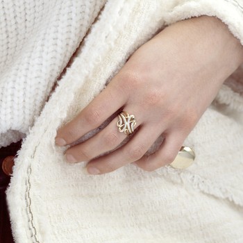 Bague or 375 2 tons diamants
