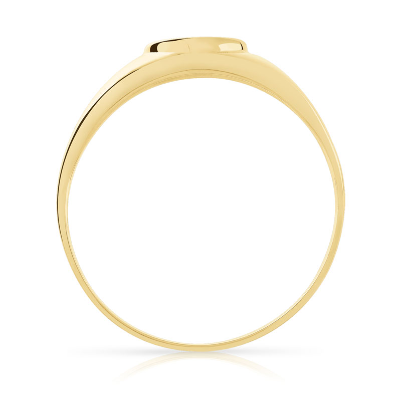 Chevalière or 375 2 tons diamant personnalisable - vue V2