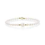 Bracelet or 375 jaune perle de culture de chine
