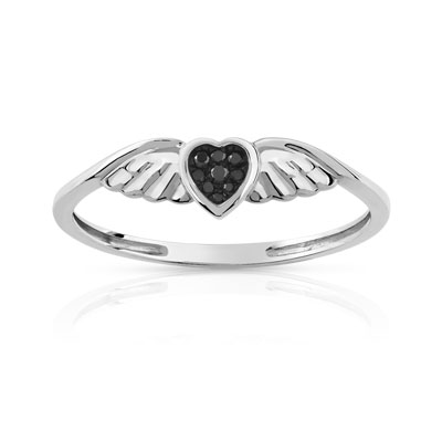 bague or 375 blanc diamant noir bague en or blanc 375 9 diamants noirs ...