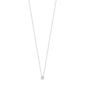 Collier or 375 blanc diamant 42 cm