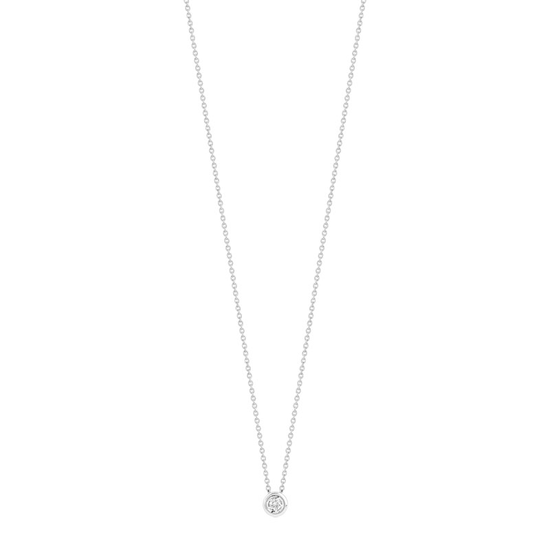 Collier or 375 blanc diamant 42 cm