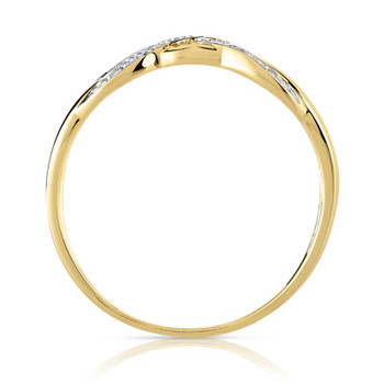 Bague or 375 2 tons tressée diamants