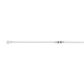Bracelet or 375 blanc saphirs et zirconias 18 cm