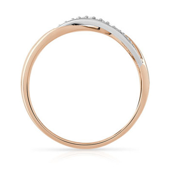 Bague 2 ors 375 croisée diamants