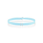 Bracelet textile or 375 blanc zirconia