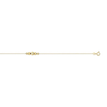 Bracelet or 375 jaune boules polies 18 cm
