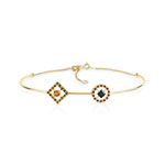 Bracelet or 375 jaune pierre fine