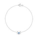 Bracelet or 375 blanc saphir et diamant