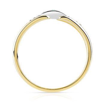 Bague 2 ors 375 émeraudes et diamants