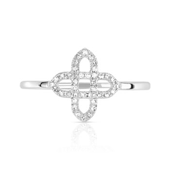 Bague or 375 blanc diamant
