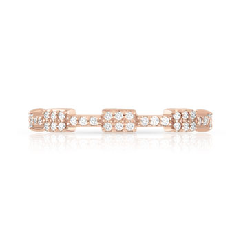 Bague or 375 rose diamant