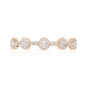 Bague or 375 rose diamant