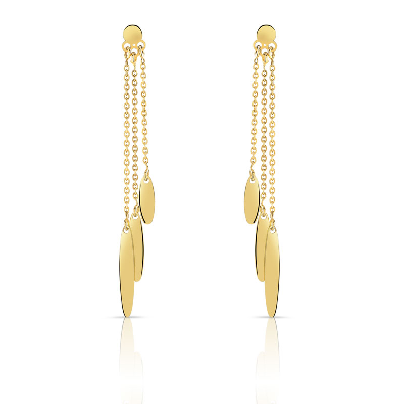 Boucles d'oreilles or 375 jaune - vue VD1