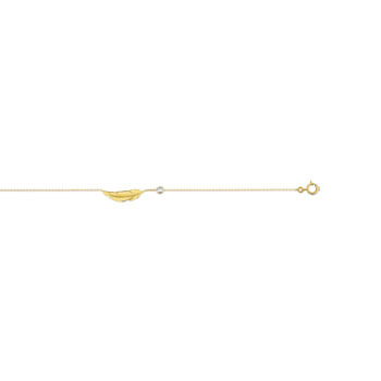 Bracelet or 375 jaune plume zirconia