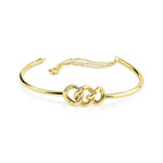 Bracelet semi rigide or 375 jaune