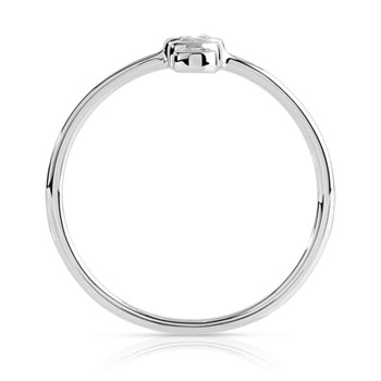 Bague or 375 blanc zirconia