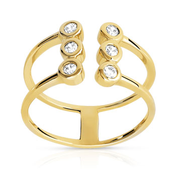 Bague or 375 jaune zirconia