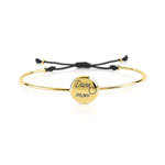 Bracelet or 375 jaune et cordon noir
