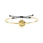 Bracelet or 375 jaune et cordon noir