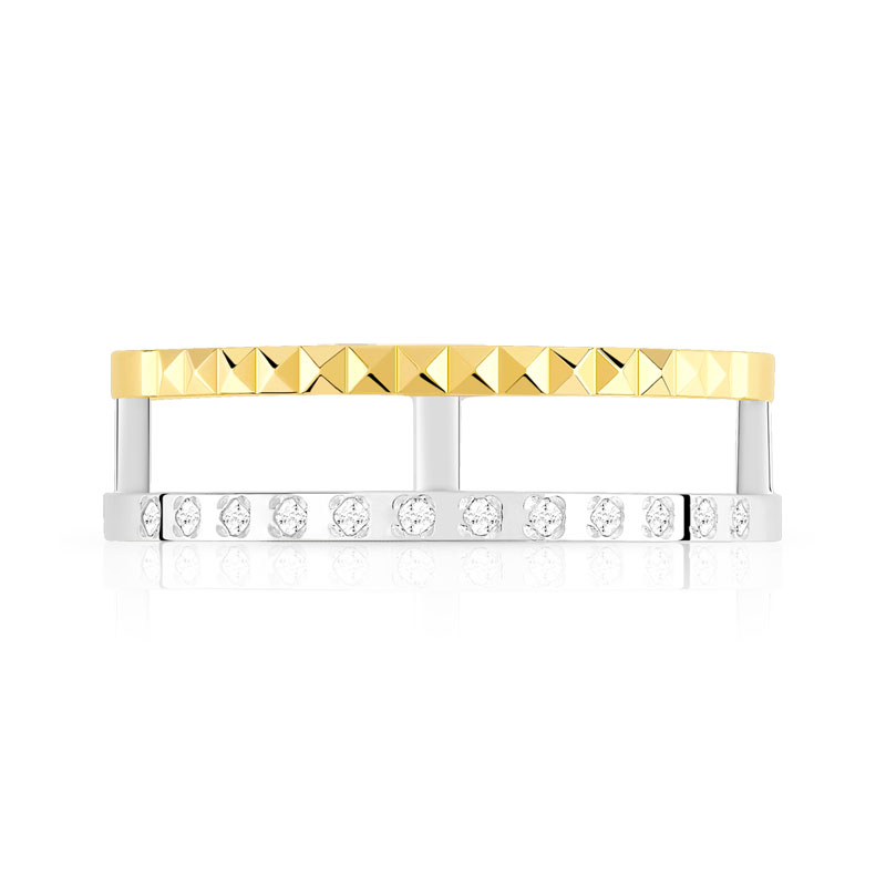 Bague 2 ors 375 diamant - vue 3