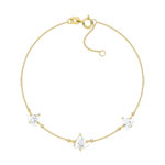 Bracelet or 375 jaune zirconia Swarovski