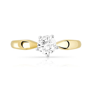 Bague or 375 2 tons zirconia
