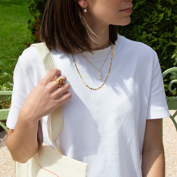 Boucles d'oreilles or 375 jaune pendants perles de culture de Chine