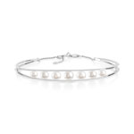 Bracelet or 375 blanc perle de culture de chine