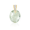 Pendentif or 375 2 tons quartz vert et diamant - vue V1