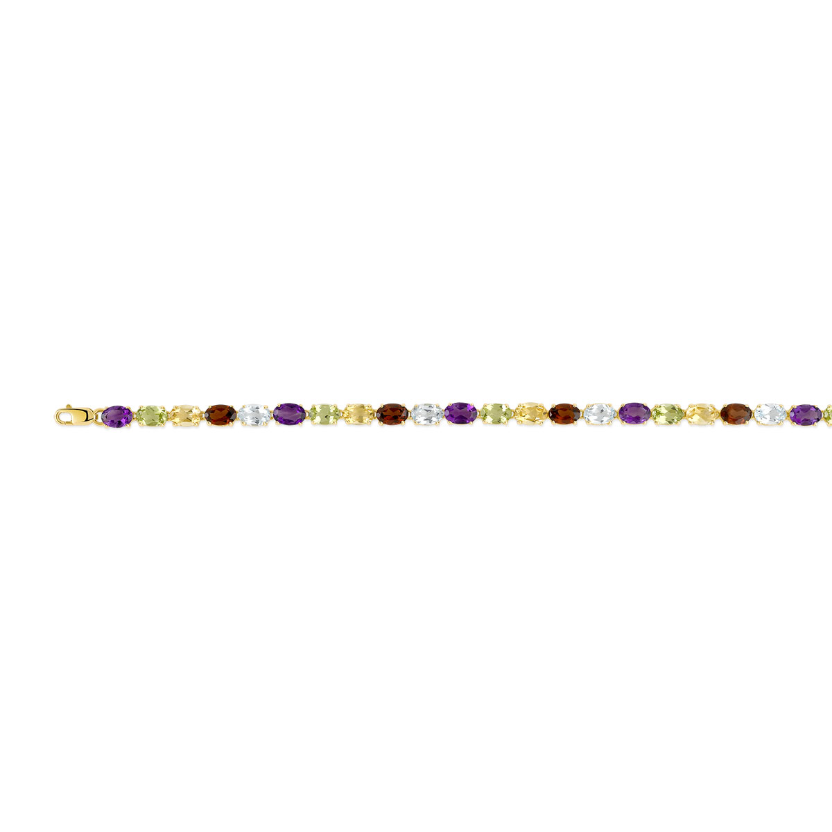 Bracelet or 375 jaune pierres fines 19 cm - vue D1