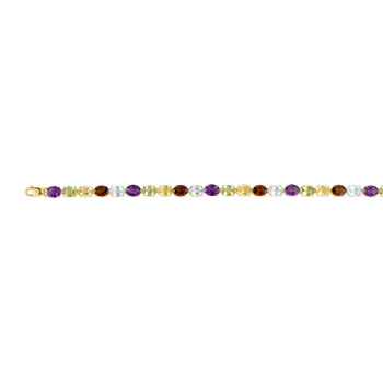 Bracelet or 375 jaune pierres fines 19 cm