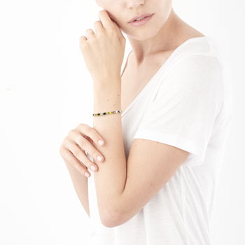 Bracelet or 375 jaune pierres fines 19 cm