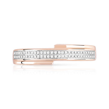 Bague or 375 rose 2 tons diamants