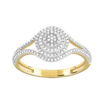 Bague or 375 2 tons diamant