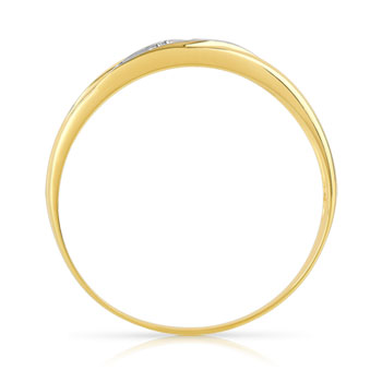 Bague or 375 2 tons diamant
