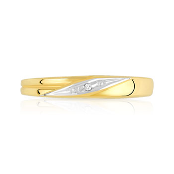 Bague or 375 2 tons diamant