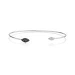 Bracelet or 375 blanc diamant noir et blanc