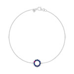 Bracelet or 375 blanc saphir et rubis