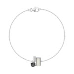 Bracelet or 375 blanc pierre fine et diamant