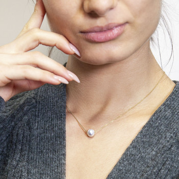 Collier or 375 jaune perle de culture de Chine 42 cm